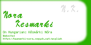 nora kesmarki business card