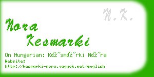 nora kesmarki business card